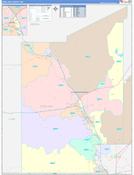 Dona Ana County, NM Wall Map Color Cast Style 2024